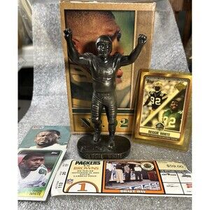 REGGIE WHITE, Green Bay Packers, 2005 SGA Retirement 6"Fig, Game Ticket + Cards